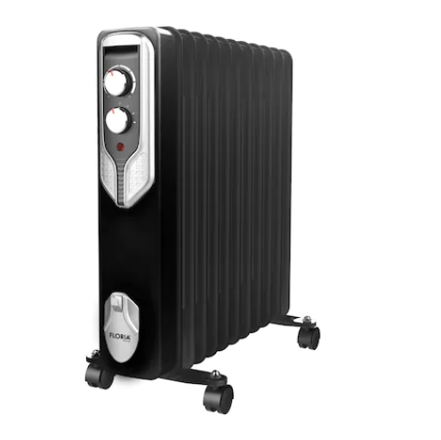 Calorifer electric Floria ZLN-3659, 2000 W, 9 elementi, 3 trepte de putere, Termostat reglabil, Protectie supra-incalzire, Indicator luminos