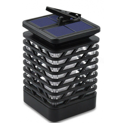 Lampa solara cu efect flacara si suport din plastic