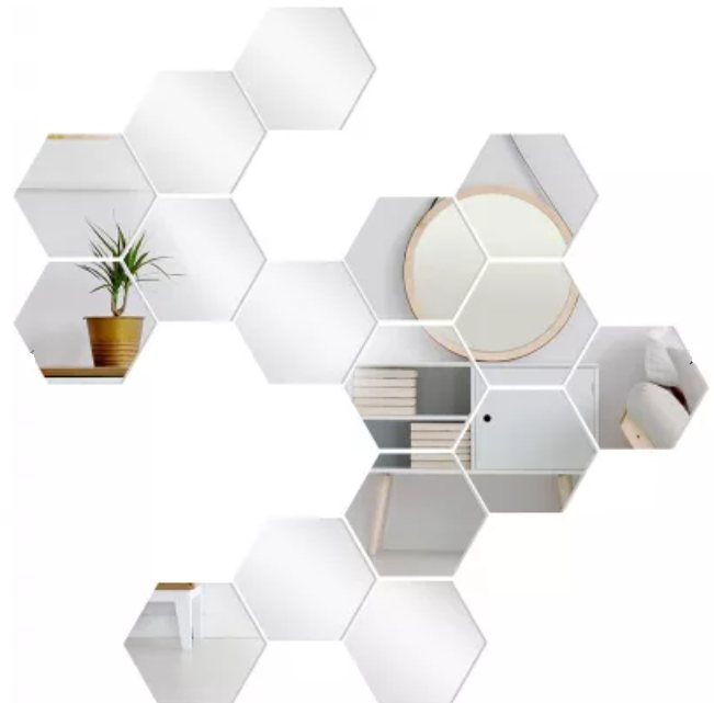Set 10 Oglinzi Design Hexagon - Oglinzi Decorative
