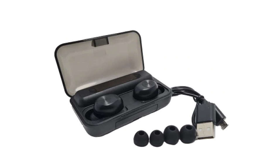 CASTI WIRELESS ULTRASOUND TWS F9 PLUS, BLUETOOTH 5.0, BASS, POWERBANK CU AFISAJ, TOUCH CONTROL