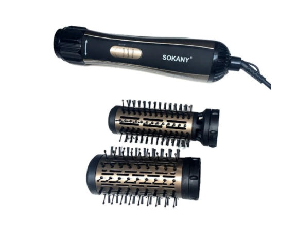 Perie de par rotativa, 1000 W, Negru Auriu