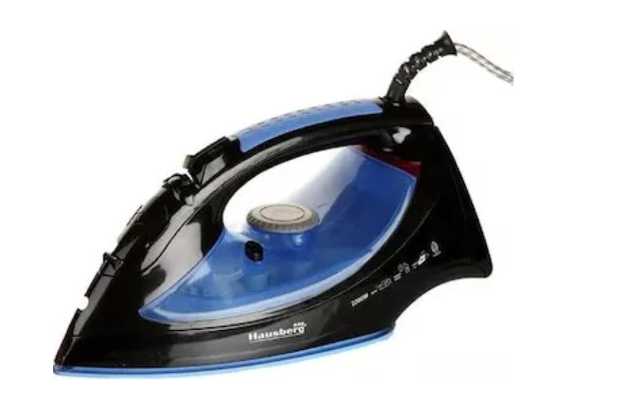 Fier de calcat Hausberg HB-7802BL 2200W Talpa Ceramica Sistem Antipicurare 0.4L Negru-Albastru