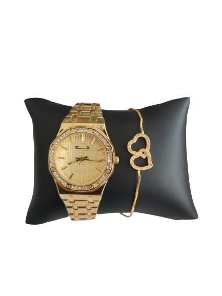 Set Ceas Dama + Bratara Gold Matteo Ferari