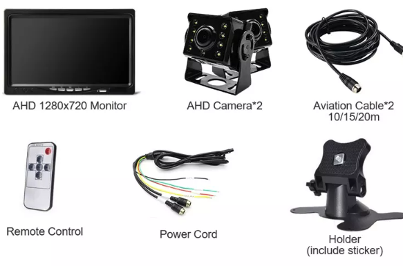 SET MONITOR AUTO 2 / 4 CAMERE METALICE PENTRU TIRURI, AUTOCARE, CAMIOANE