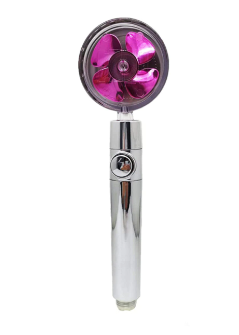 Para cap de dus Turbo Pro, cu elice pentru presiune apa, buton on/off + Cadou: Furtun de dus 2 m