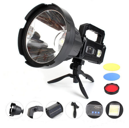Lanterna solară reîncărcabilă, cu filtru de culoare, power bank, lumină laterală de camping, lumină de avertizare