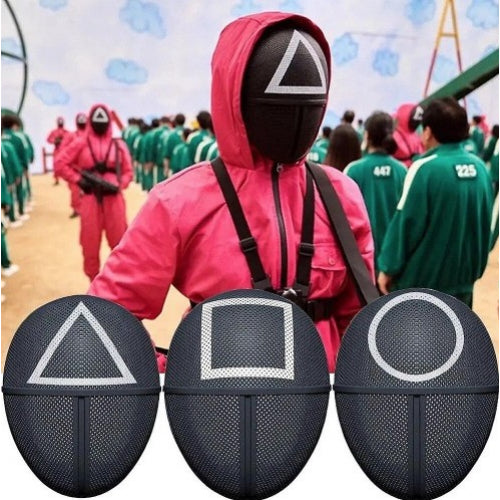 SQUID GAME MASK, MASCA DIN JOCUL CALAMARULUI, PLASTIC REZISTENT
