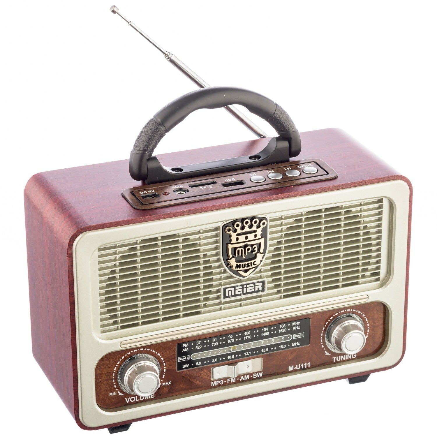 Radio Bluetooth cu MP3 Player, baterie reincarbaila, FM/AM/SW3, antena satelor, USB, SD/ TF CARD, Telecomanda