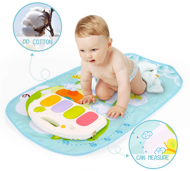 Saltea de joaca muzicala interactiva Baby Piano 5 in 1, Fetite si Baieti Centru de activitati pentru bebelusi