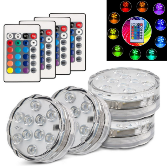 SET 4 LED SUBACVATICE AMBIENTALE CU TELECOMANDA