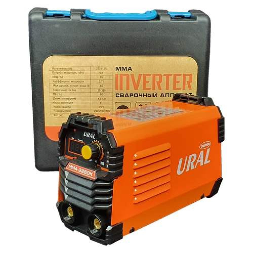 APARAT DE SUDURA ( INVERTOR ) URAL MMA 325DK, 320AH+MASCA AUTOMATA, ACCESORII INCLUSE,CUTIE DE TRANSPORT, CABLURI 3M