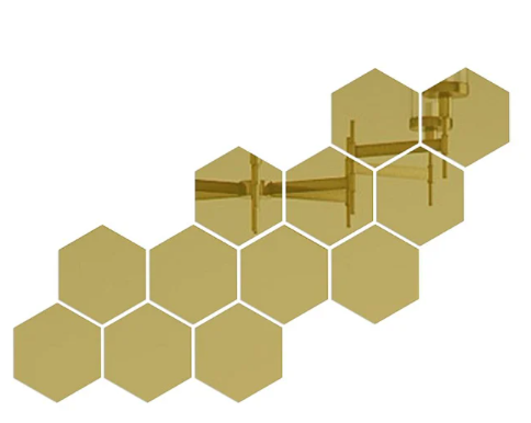 Set 10 Oglinzi Design Hexagon - Oglinzi Decorative