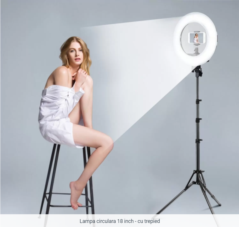 Lampa circulara 18 inch - cu trepied