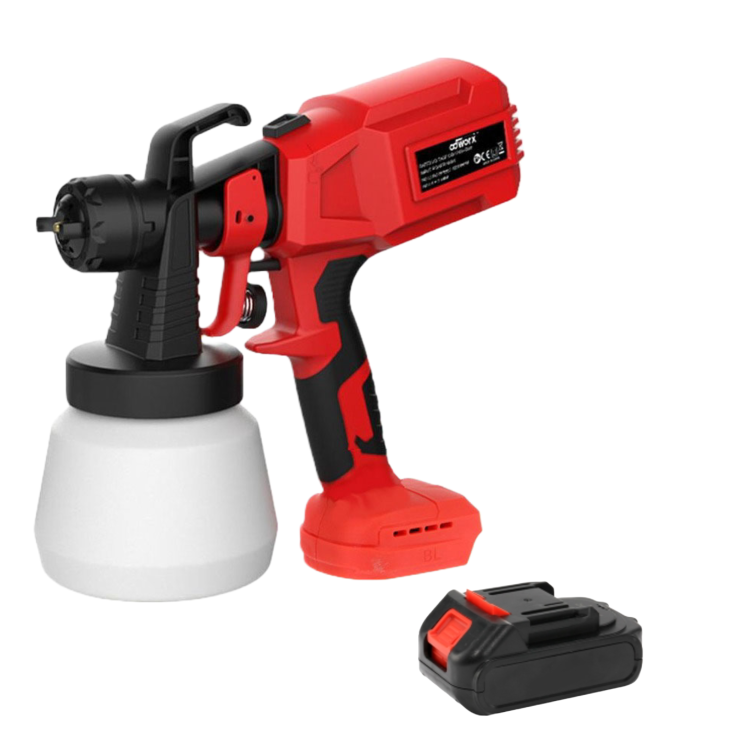 Pistol de vopsit cu acumulator, 21V, Li-Ion,rezervor 800ml, 650ml/min