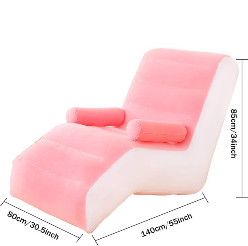 Fotoliu gonflabil, ergonomic in forma de S, dimensiuni 80x140X85 cm, material rezistent