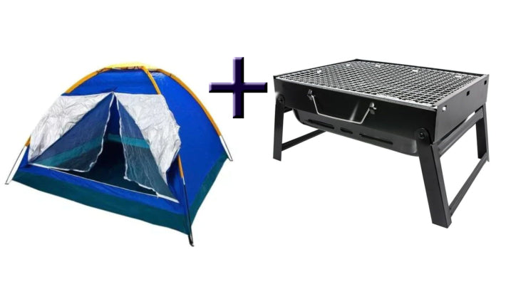 Pachet Vacanta!!! Cort camping 250x 230x 155cm ,pentru 5 persoane + Gratar turistic portabil pliabil