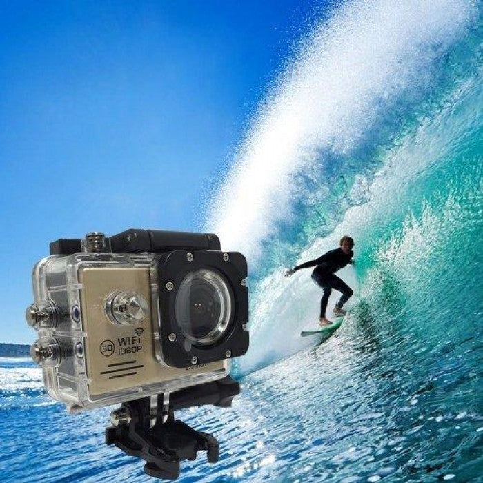 Camera video sport de actiune, Full HD, carcasa rezistenta la apa