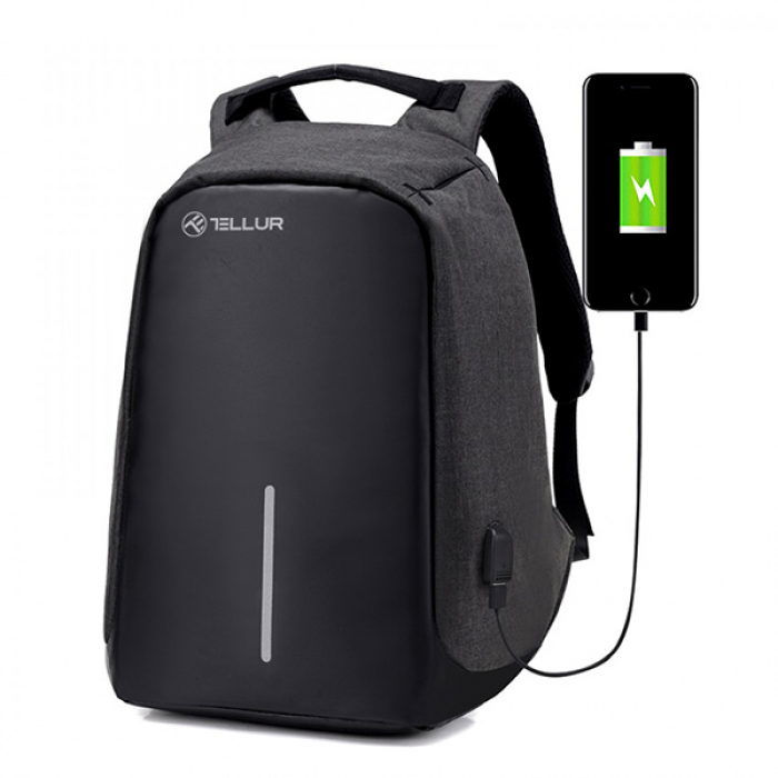 Rucsac antifurt, maxim 15.6", cu port usb de incarcare