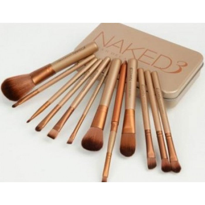 Set 12 pensule profesionale pentru machiaj NAKED 3