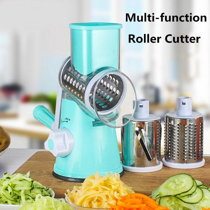 Razatoare manuala pentru legume Tabletop Drum Grater, 3 lame interschimbabile