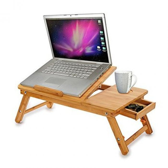 Masuta din bambus pentru laptop cu cooler