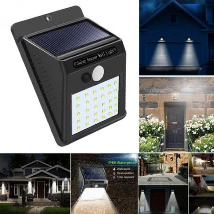 2 x Lampa LED incarcare solara si senzor de miscare 30 x LED Wall Light