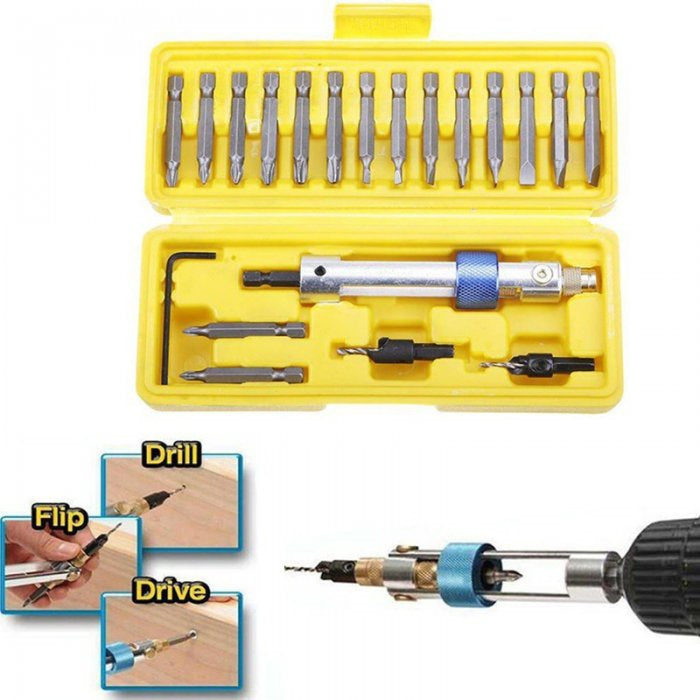 Set biti si adaptor rapid pentru bormasina 20 piese Quick Time