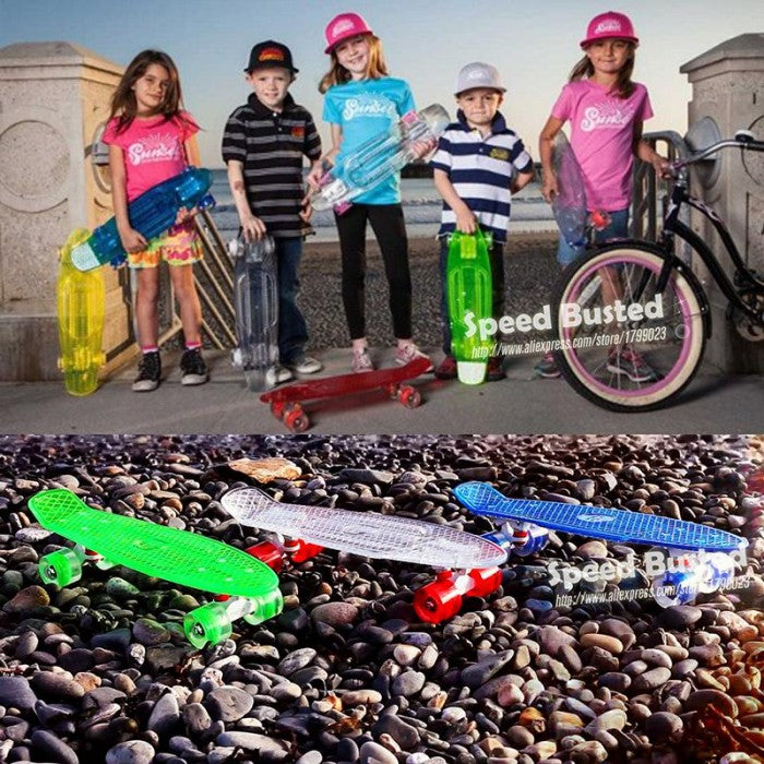 Skateboard Penny Board pentru copii cu placa si roti silicon
