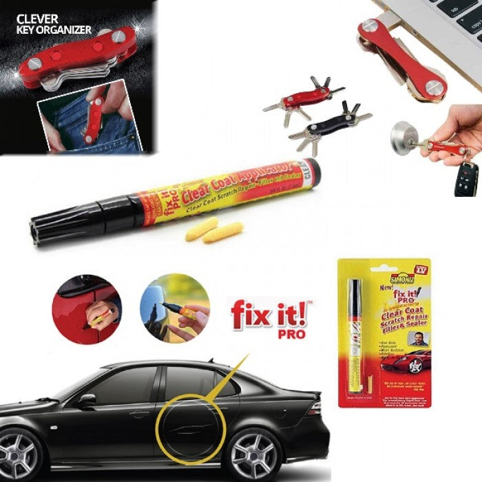 1+1 Gratis: Creion corector auto ,moto , universal , FIX IT PRO SIMONIZ , pentru orice culoare + Organizatorul compact pentru 12 chei cu design de breloc