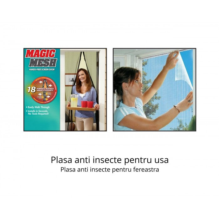 Plasa anti insecte pentru usa + 2 x Plase anti insecte pentru fereastra