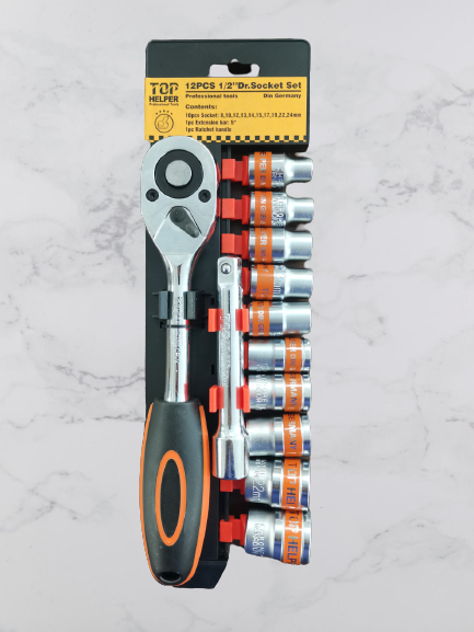 Set chei tubulare 1/2 cu clichet 12 piese