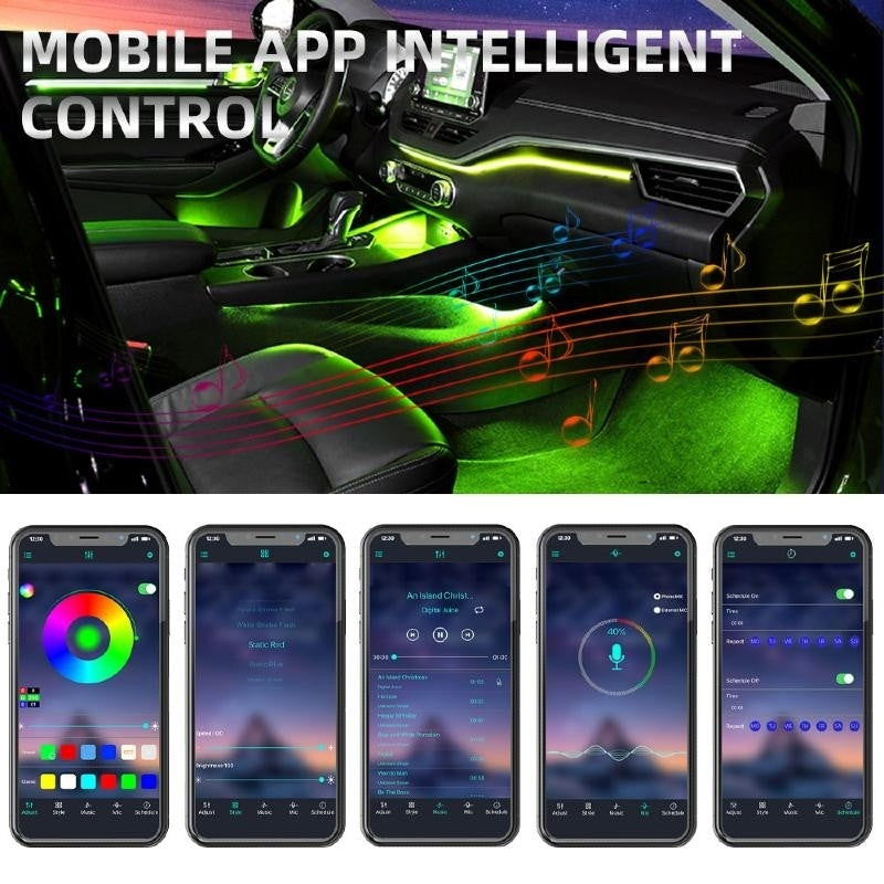 Kit 18 in 1 lumini ambientale auto dinamice, Symphony, wireless