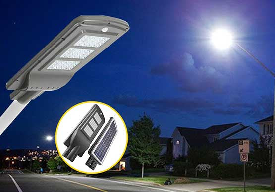 Lampa solara LED, 120 W, cu panou solar si telecomanda
