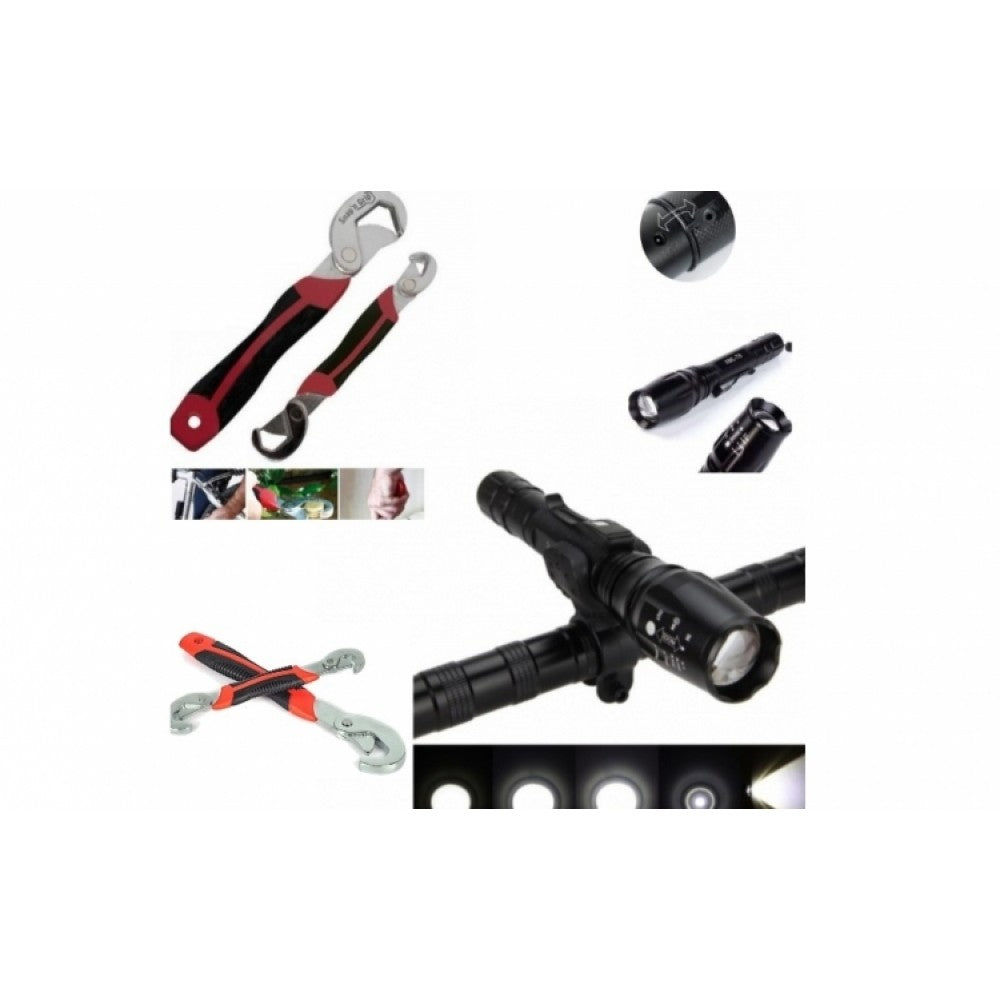 Pachet Promotional Lanterna LED Cree + Set 2 Chei Universale Snap`N Grip
