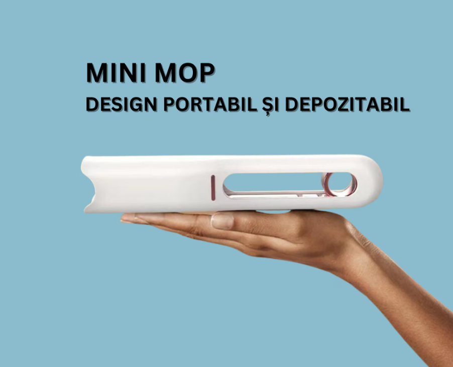 Mini Mop Portabil Pentru Diferite Suprafete Si Geamuri, Sistem Autostoarcere