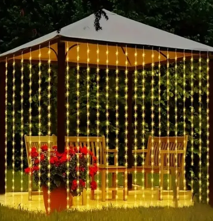 Instalatie perdea cu fir negru, gros 480 led v8 6m x 2m interconectabila ip65