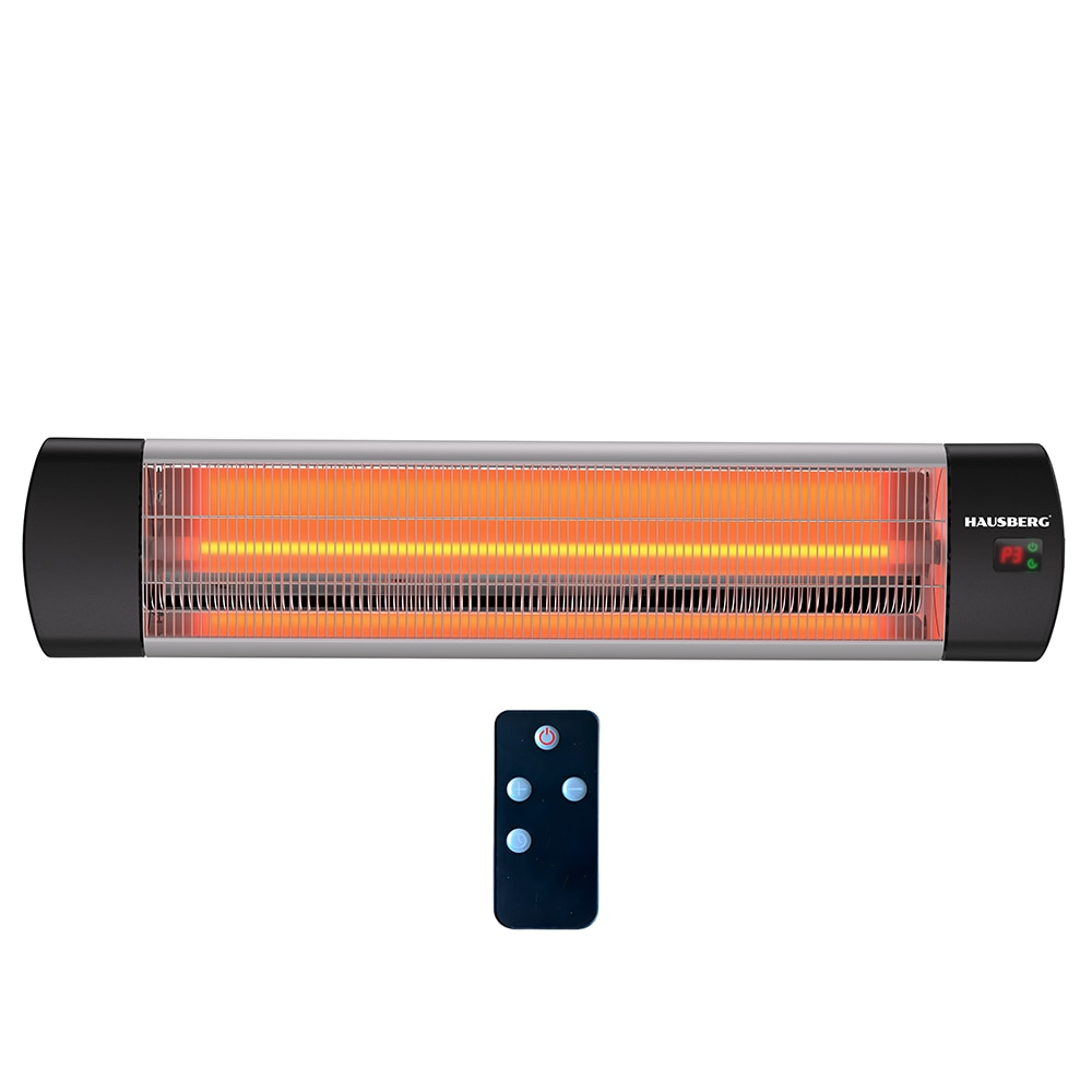 Radiator electric digital cu infrarosu Hausberg HB-8553, 2000W, Telecomanda, 1 tub quartz, 3 trepte putere, protective IP65