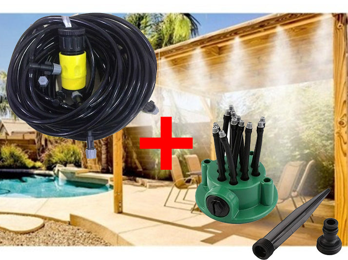Pachet promotional Sistem de racire terase si aspersor multifunctional tip Sprinkler