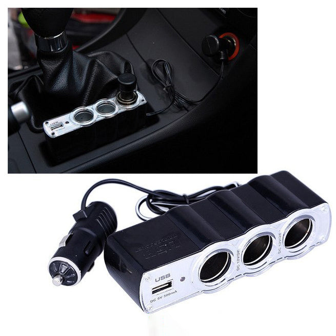 Bricheta auto priza tripla cu USB Eficienta Garantata