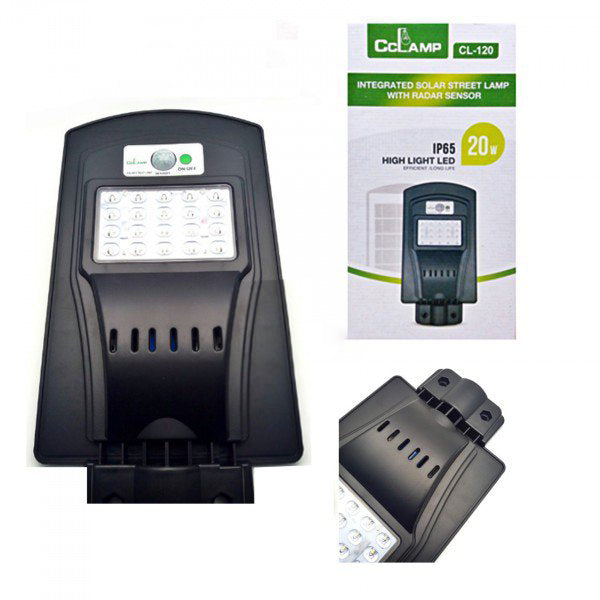 Proiector Stradal , 20 W, Panou Solar , Protectie Umezeala IP65, Senzor de Intuneric