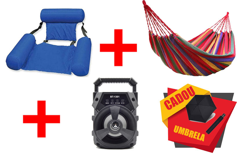 PROMOTIE IMBATABILA! Fotoliu gonflabil + Hamac + Boxa Portabila + Umbrela Cadou, TOTUL LA DOAR 124.90 LEI!