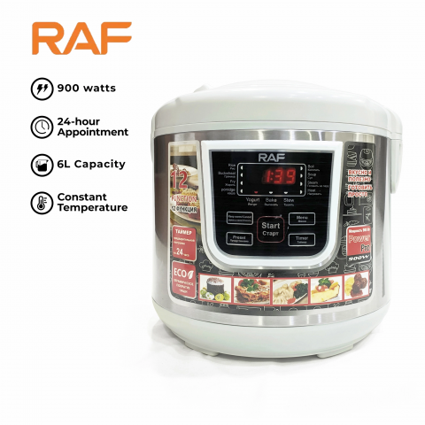 Oală multifuncțională RAF-166W 6 litri - prăjire, abur, fierbere - 900W