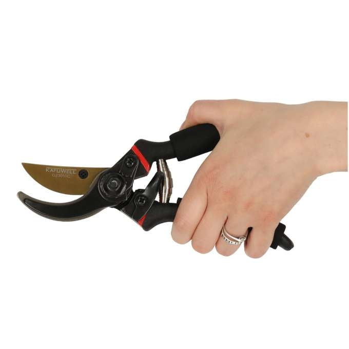 Foarfeca de gradina, otel SK5, 22 cm, pentru arbusti, trandafiri, copaci, manere ergonomice antiaderente