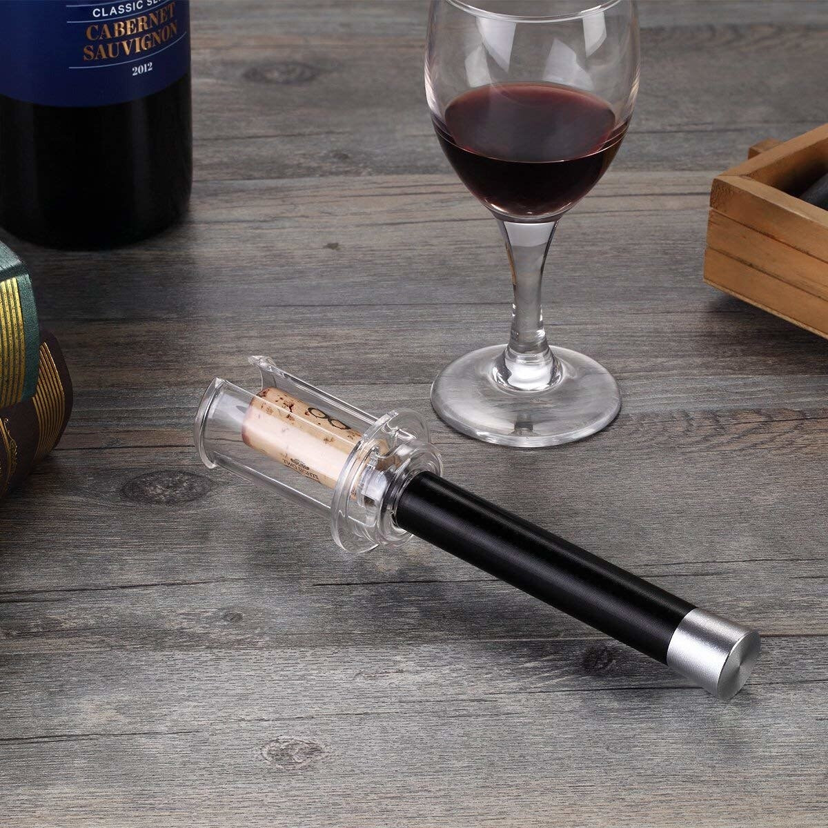Tirbuson vin cu pompa de aer, accesoriu taiat folie, aerator, dop pompa vid