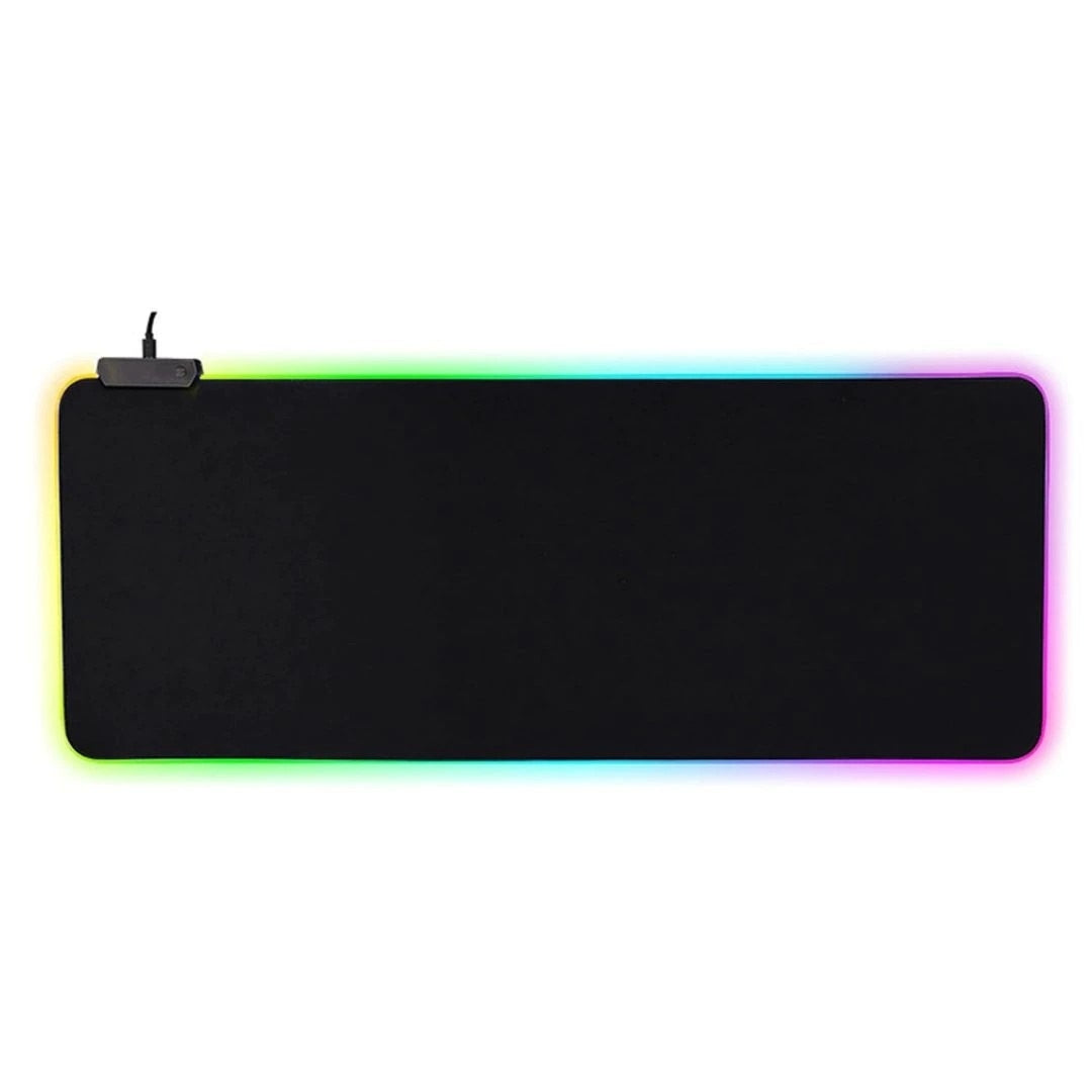 Mouse pad gaming cu iluminare led RGB 80x30 negru