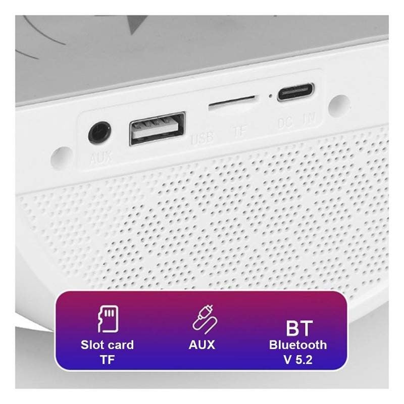 Boxa portabila bluetooth, statie de incarcare wireless, lampa led rgb