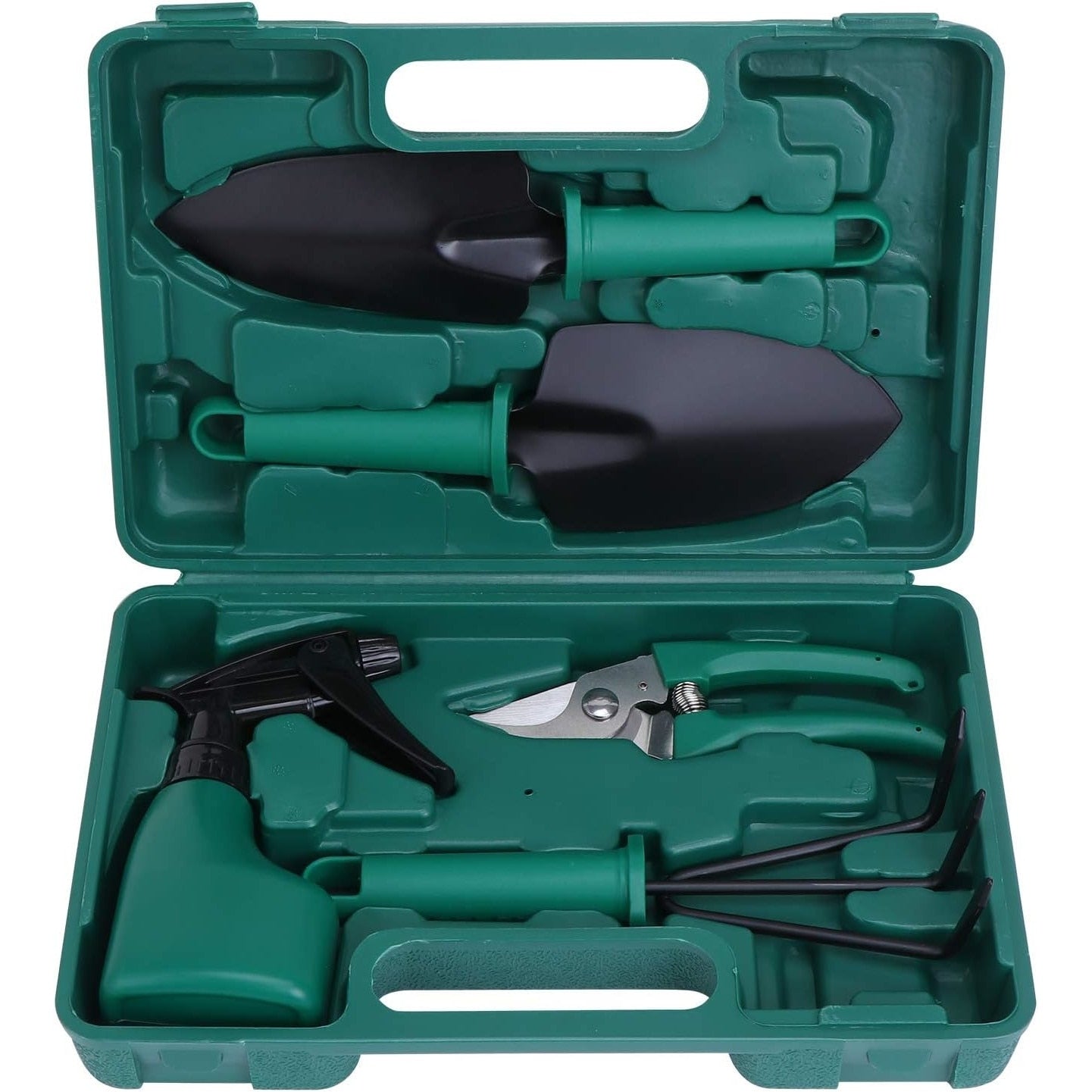 Set unelte de gradinarit, ergonomic, antiderapant, cu cutie de depozitare, 5 piese