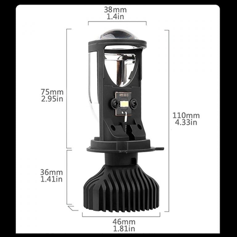 Set 2x Becuri LED H4 Y6 90w 6500k 20000LM cu mini lupa