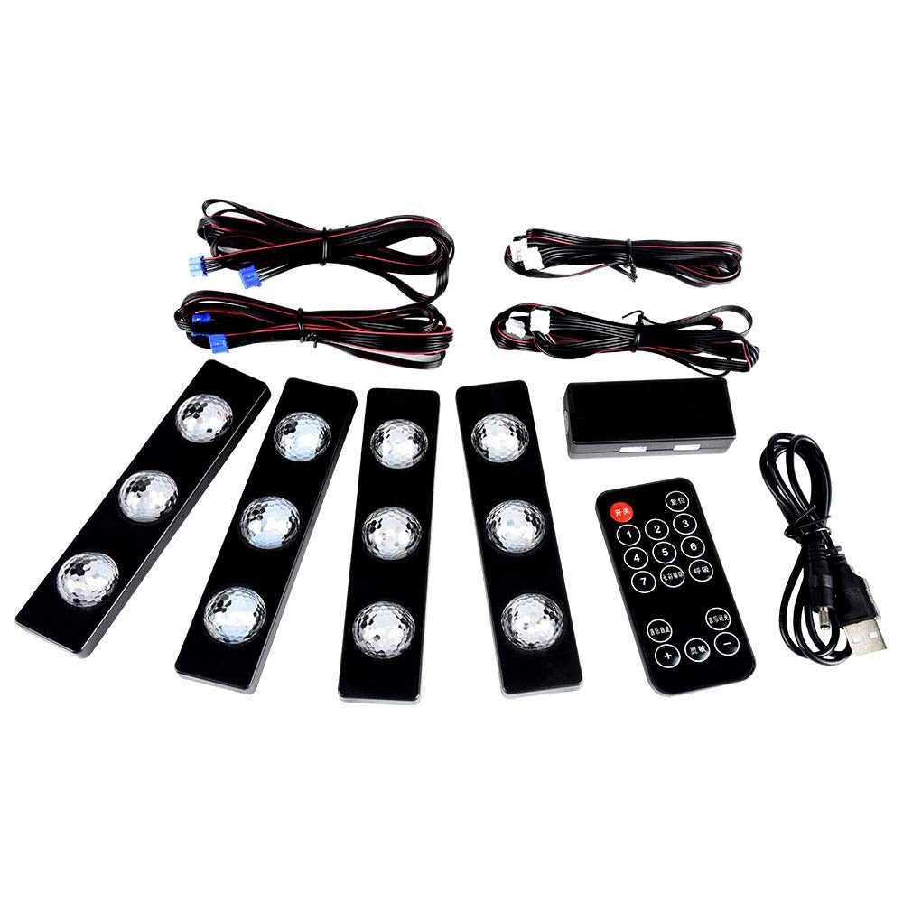 Lumini LED Auto, pentru Interiorul Masinii, 3.2 W, USB, 133 × 30 × 19 mm, Proiectie Lumina