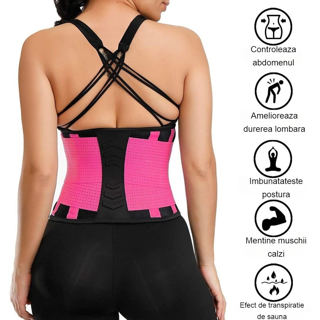 Centura abdominala, pentru fitnes si conturarea taliei, material respirabil